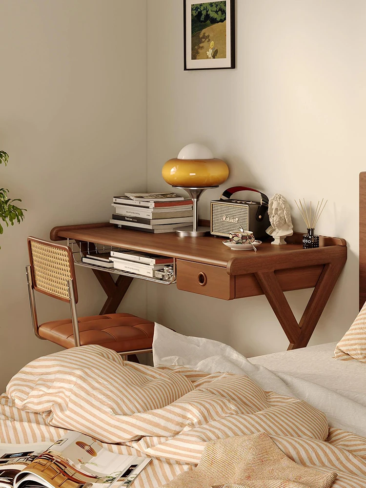 Retro medieval solid wood desk computer table room bedroom home study workbench