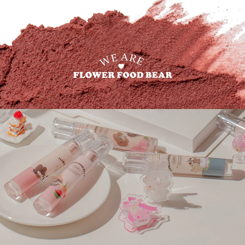 FLORTTE Cauliflower Bear Lip Stick Milk Cake Lip Cream Matte Lip Mud Whitening Lipstick Korean Lip Tint