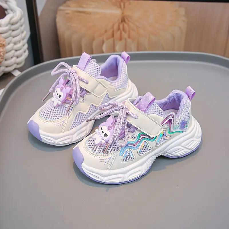

Kuromi Sanrio Kawaii Child Princess Shoes Comfortable Shoes Breathable Outdoor Sneakers Birthday Christmas Gift for Girls