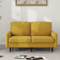 v Sofa with 2 Seats Armrest, Upholstered Love Seat Velvet 2-Seater Couches for Living Room, Sofa with 2 Seats