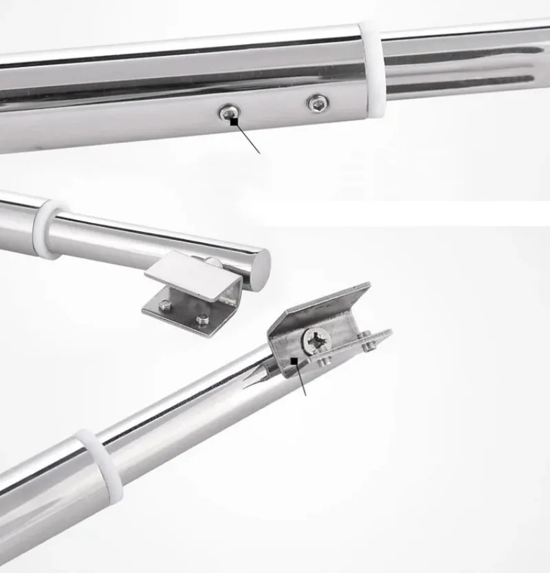 Stainless steel Shower Glass door fixed rod/clip,Bathroom glass support bar,Plane fixed,Adjustable length,shower accessories