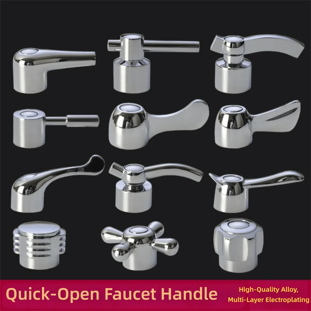 New Alloy Faucet Handle Universal Silver Dish Basin Handle Bathroom Accessories