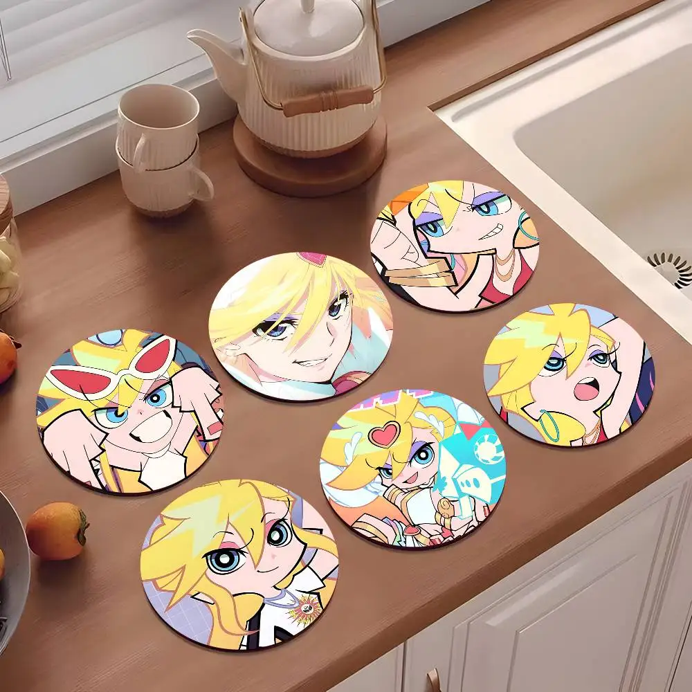 1pc Panty Stocking PaSwG PSG Wooden Coaster Colour Printing Cup Mat Home Desk Decoration Gifts