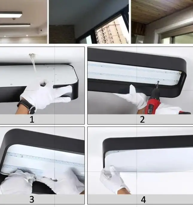 

Modern LED Ceiling Light Lamp Lighting Fixture Rectangle Office Bedroom Surface Mount Living Room Panel light