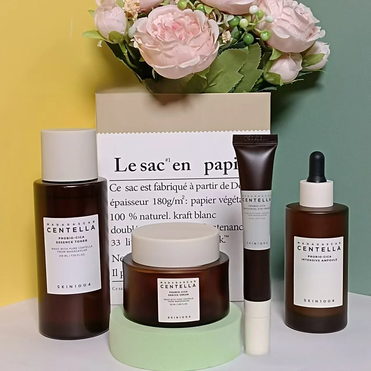 Skin1004 Centella Asiatica Probiotic Series 4-piece كريم/كريم عين/مياه الأسنان/عنصر العناية بالبشرة كريم تبييض البشرة