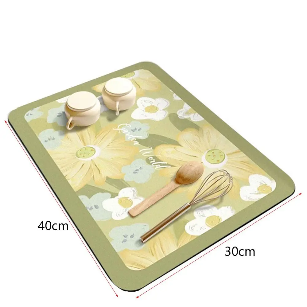 New Kitchen Placemat Draining Mat Foldable Washable Dining Pad Dish Drying Pad Bathroom Countertop Mat
