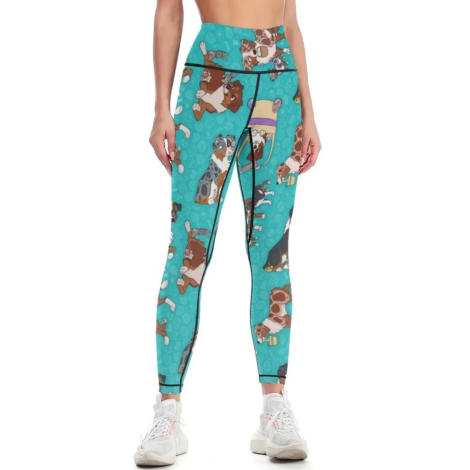 

Miniature American Shepherd Easter Pattern Leggings flared sports for legging gym sports for push up Womens Leggings