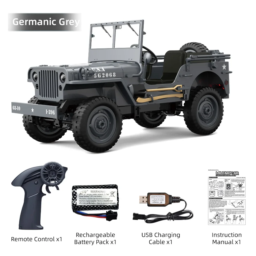 JJRC C8815 4WD Off-road RC Auto RTR Crawler 2.4G 1941 Mb Scaler Willys Jeep Klimmen Schaal Militaire Vrachtwagen Voertuig Volwassen Kinderen Speelgoed