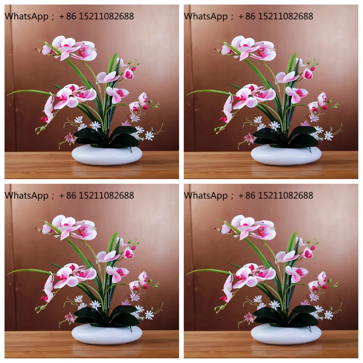 SCY High-Quality Phalaenopsis Orchid Artificial Flower Living Room Coffee Table TV Cabinet Light Luxury Decorative Ornament