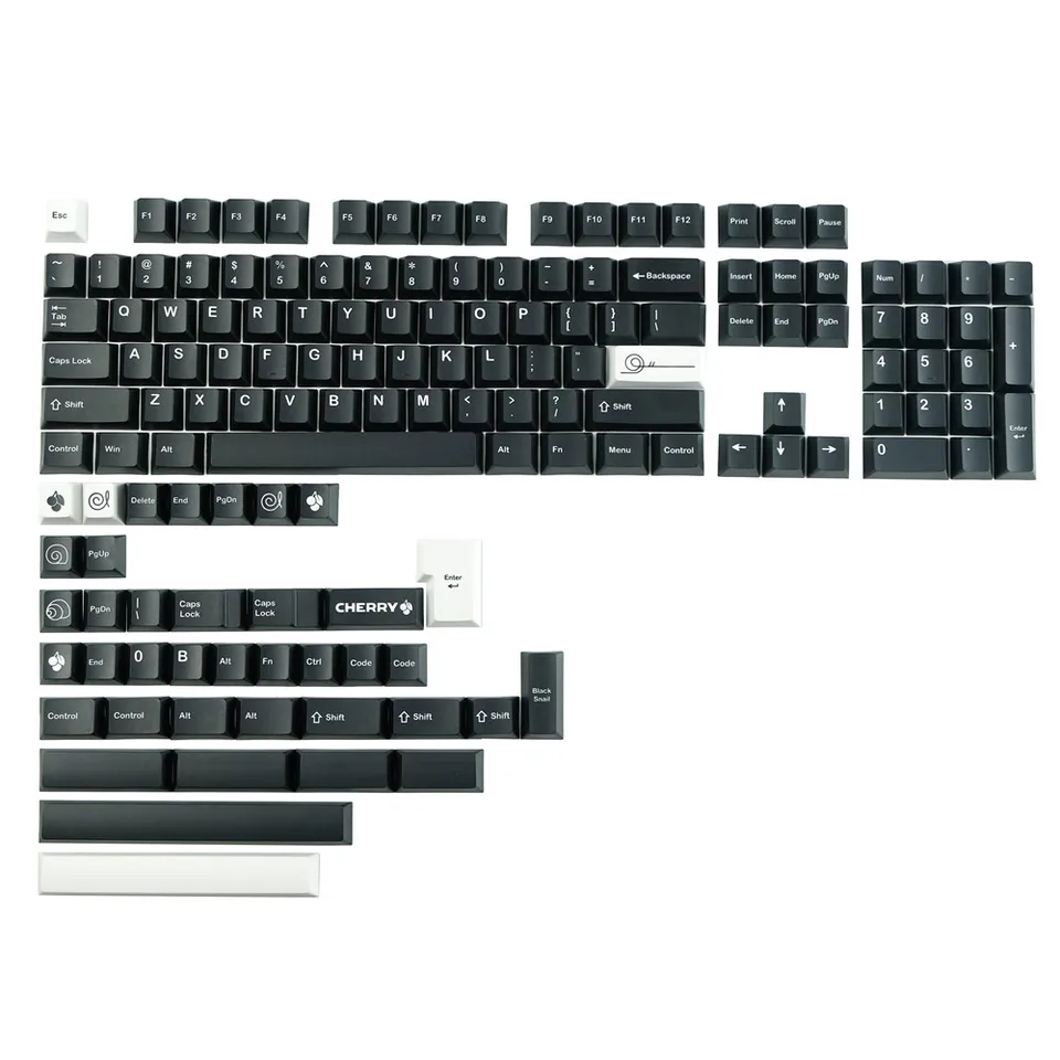 GMK Black Snail Keycap Set 142 Keys Cherry profile 5 Side DYE