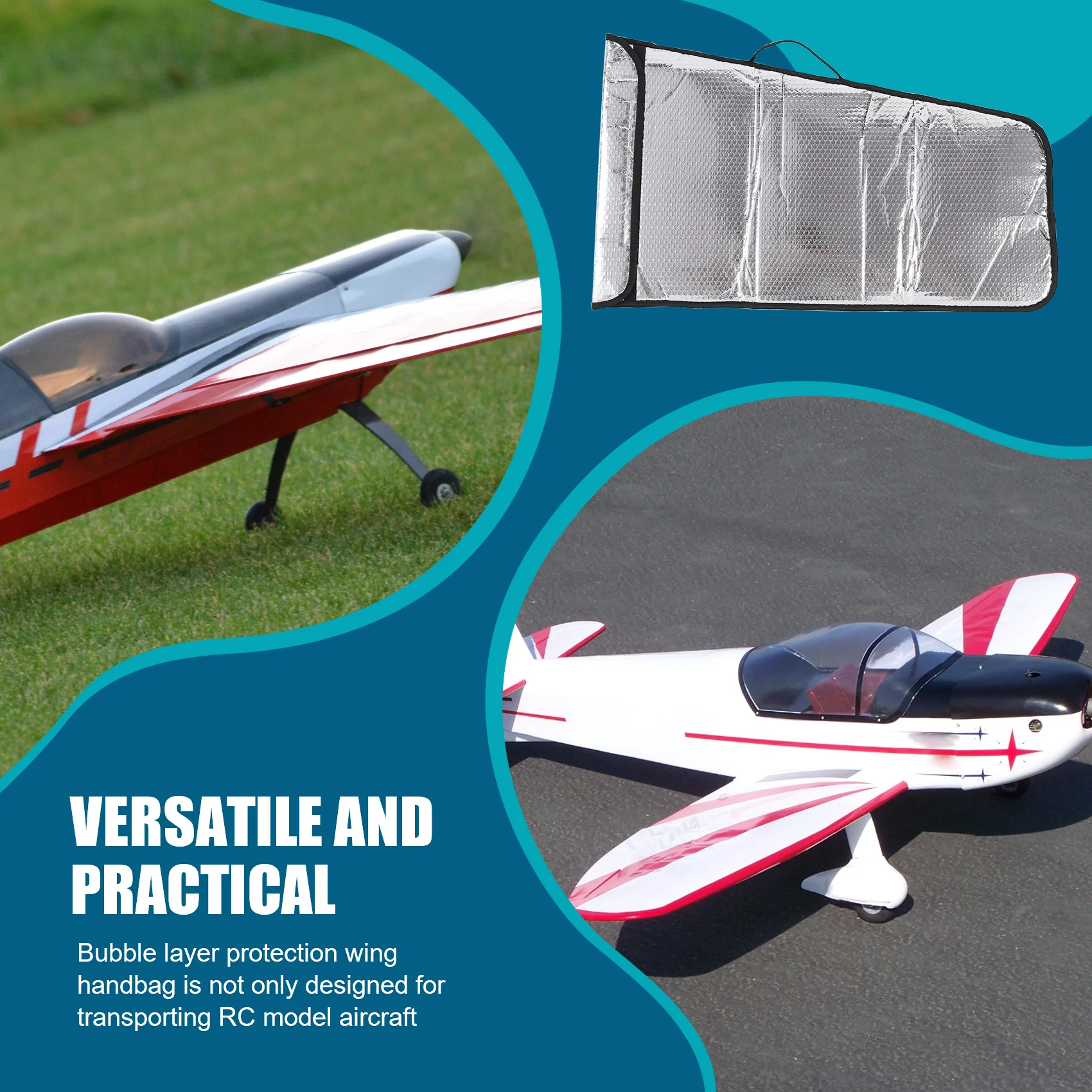 BEDW-Bubble Layer Protection Wing Tote Bag Dubbellaags Bubble Wing Bag Beschermende behuizing voor RC-modelvliegtuig