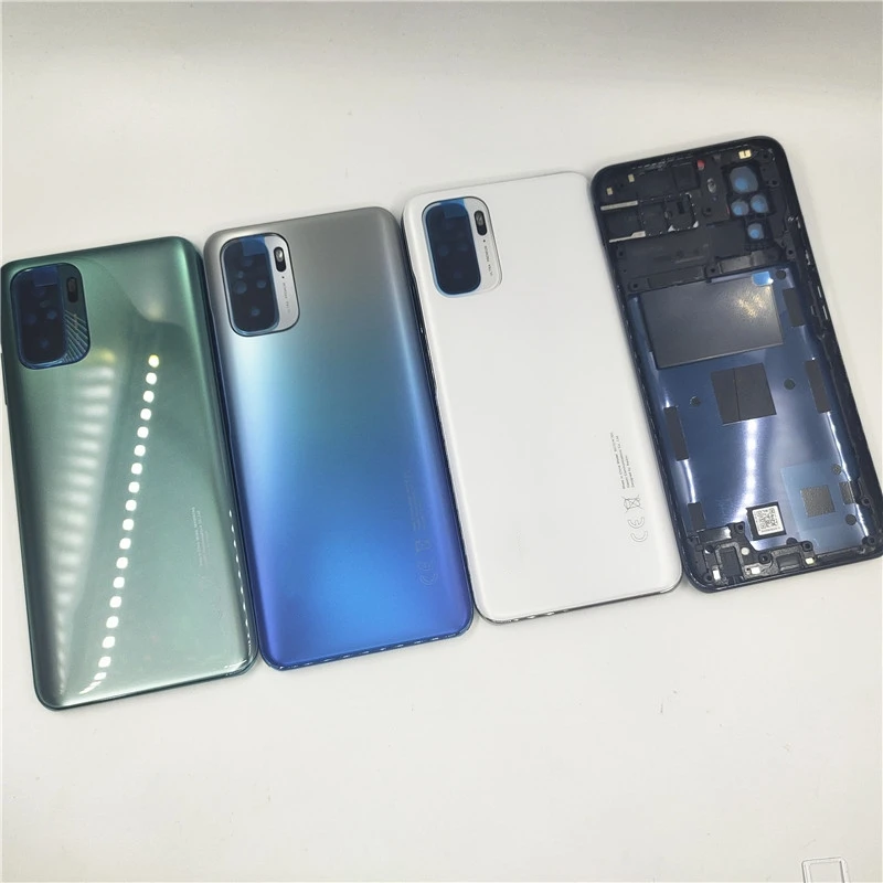 Full Housing For Xiaomi Redmi Note 10 M2101K7AG /Note 10s Battery Back Cover Rear Case Middle Frame With Camera Lens + Sim Tray
