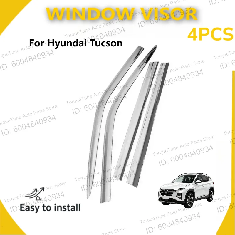 Durable Injection-molded Car Window Visor for Hyundai Tucson, Vent Shade and Rain Shield