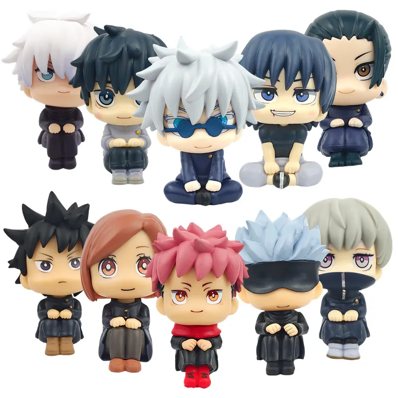 

8cm Anime Kawaii Fushiguro Lookup Ryomen Sukuna Toy Gojo Jujutsu Kaisen Figures Geto Suguru Sitting Figure PVC Collection Dolls