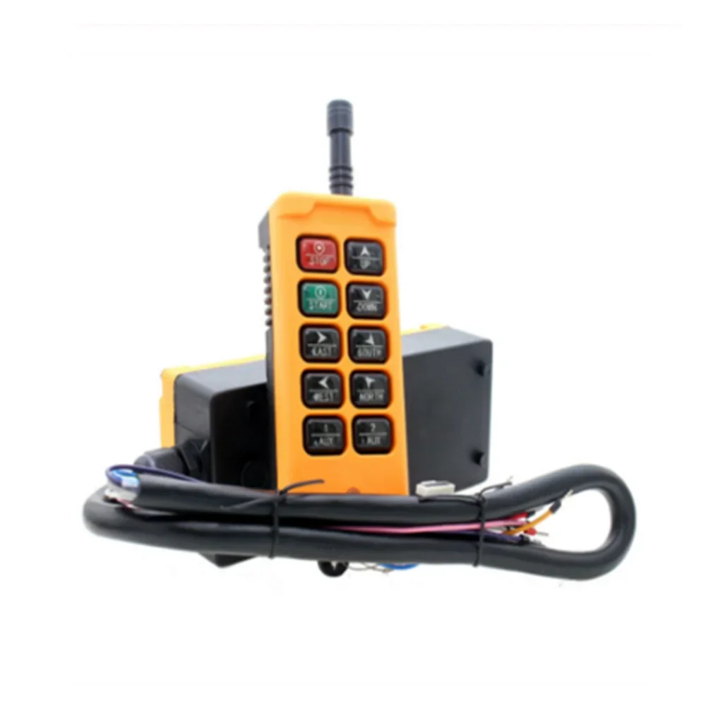 HS-10 Industrial Wireless Crane Radio Remote Control System with 1 Transmitter 10 Channels And 1 Speed Control OBOHOS Remote Swi