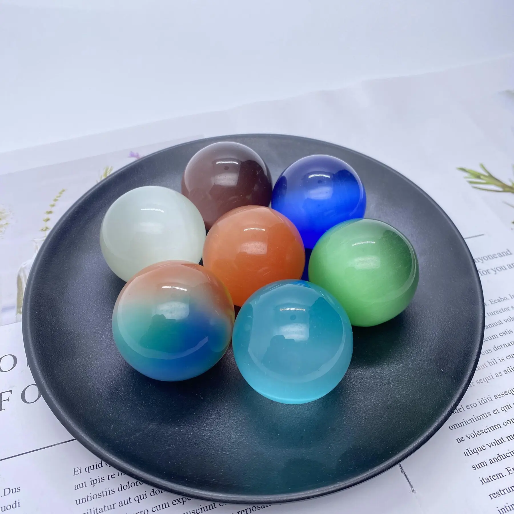 Colored Glass Ball Beads 15/20/30/40/50/60mm Crystal Ball Sphere DIY Decoration Collect Gifts Craft Ornaments