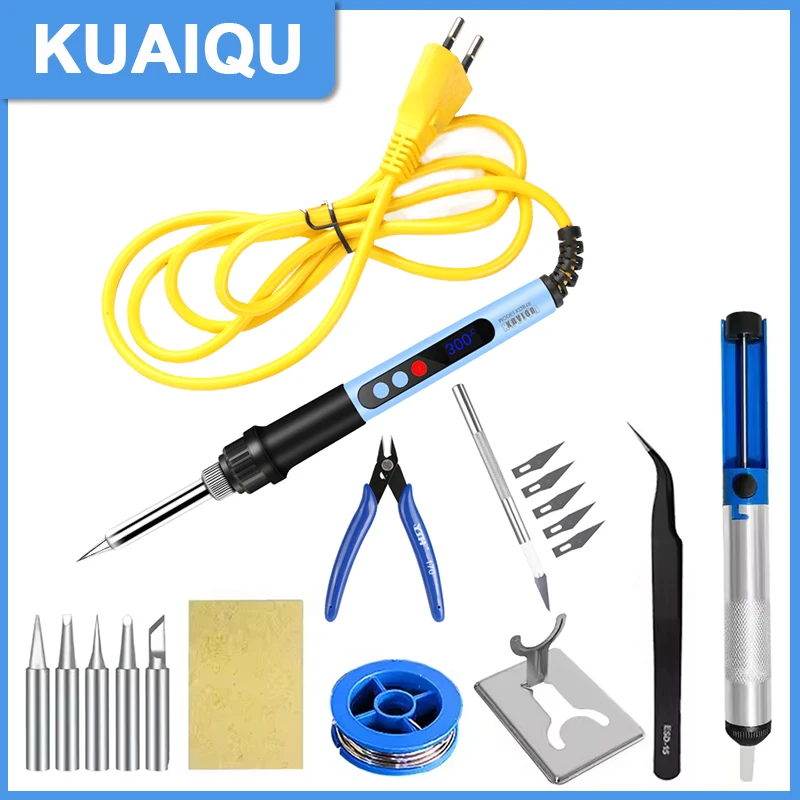 

KUAIQU 13 in 1 60W Electric Soldering Iron 560°C Digital Display Adjustable Temperature Control Welding Tools For PCB Repair