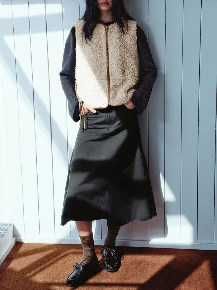 

Высококачественный женский жилет из меха ягненка с регулируемой талией, Новое поступление, зимняя модная круглая верхняя одежда Ne ort для женщин