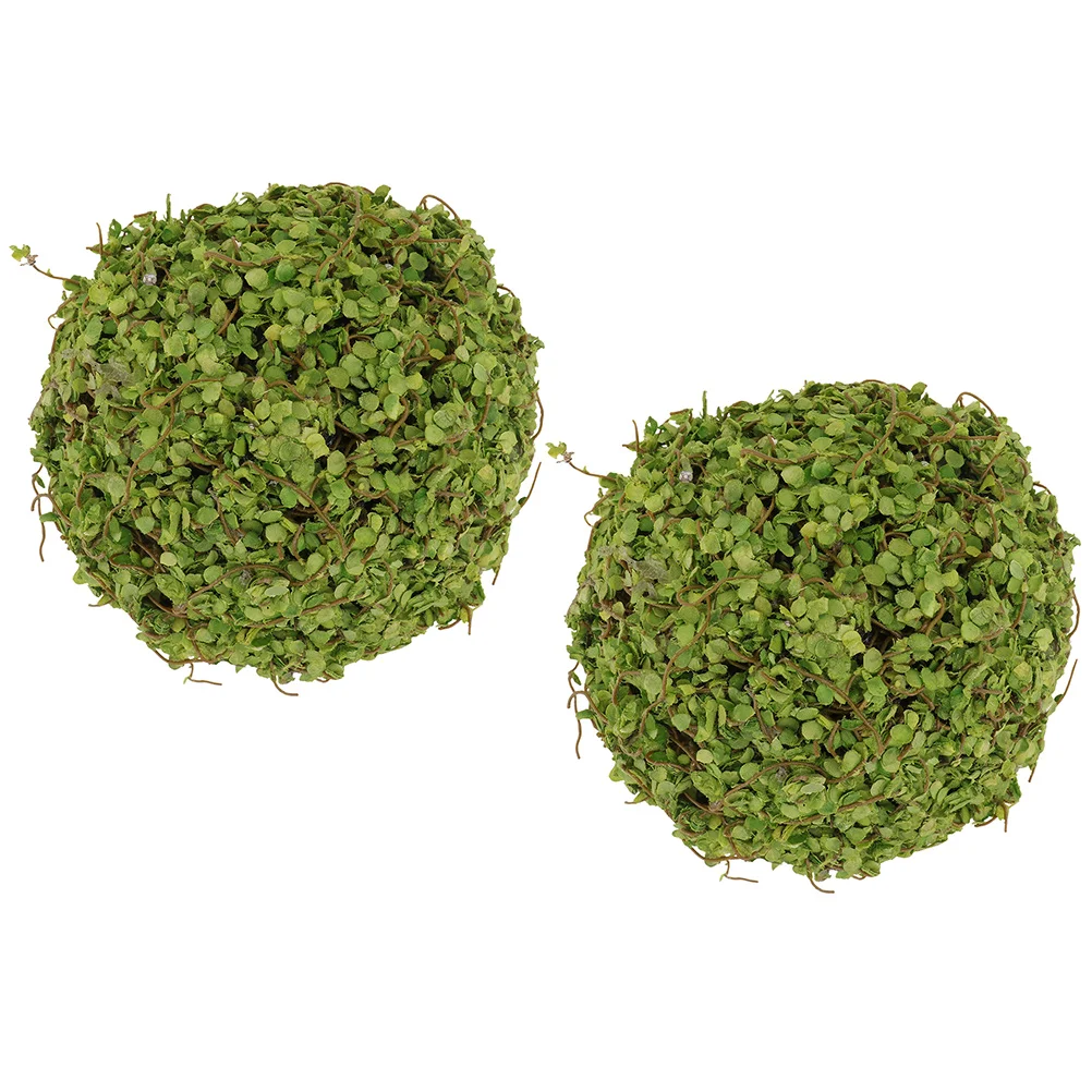 

2Pcs 8cm Artificial Moss Decorative Hanging Plant Balls for Home Mall Hotel Indoor Outdoor Use Safe Faux Topiary naments