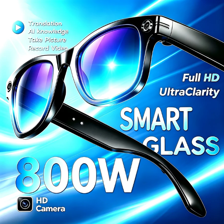 2026 8MP HD Camera Smart Glasses Photo Object Recognition 270mAh 4 GB Memory AI Translation 139+ Languages IP66 Voice Wake-up