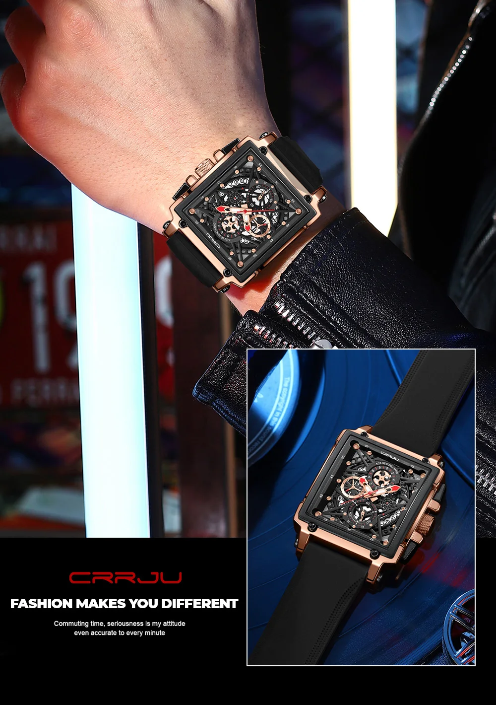 CURREN cronografo moda tendenza multifunzionale impermeabile orologio al quarzo cinturino in pelle orologio militare, Argento Bianco, Lusso