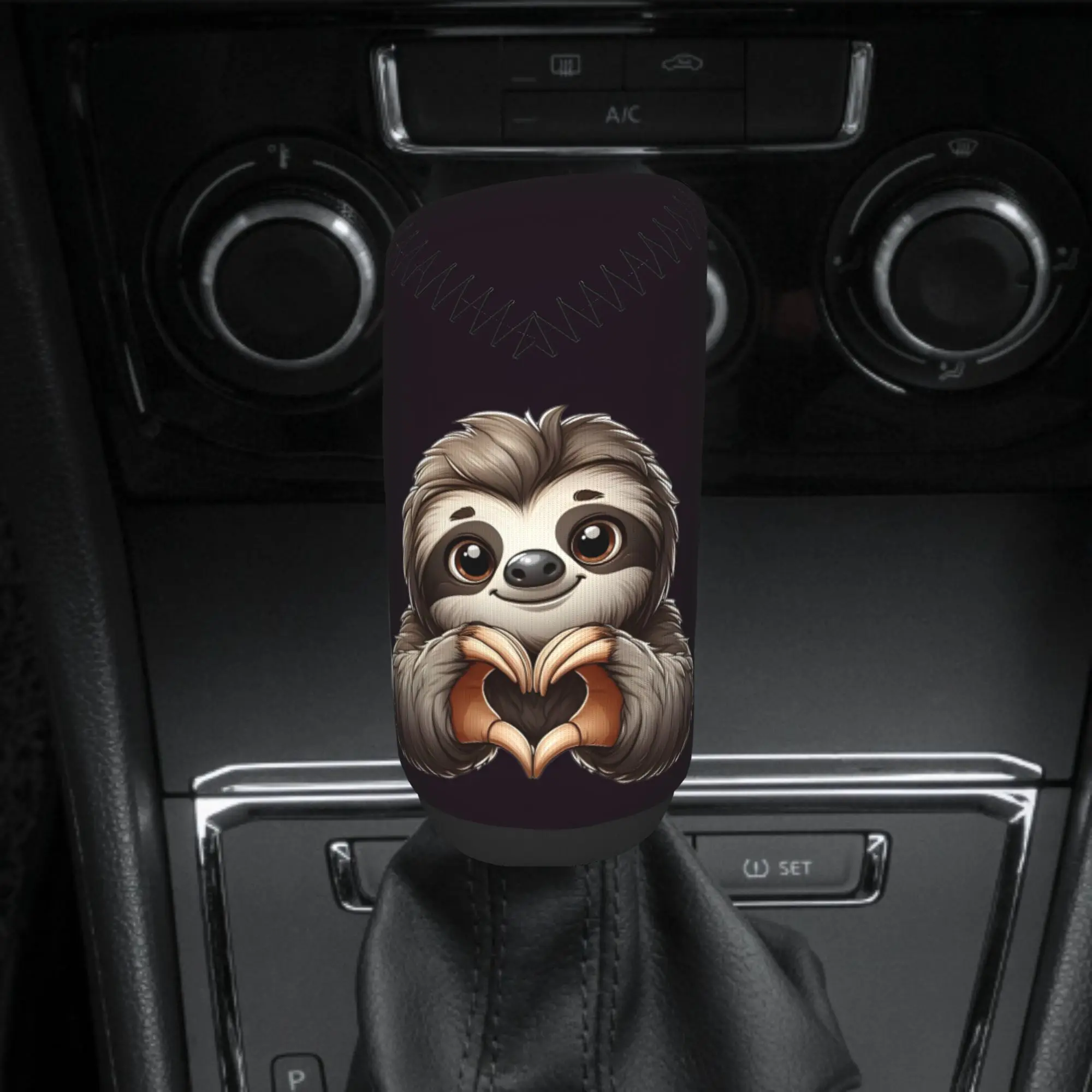 Sloth Heart Paws Printed Car Gear Cover Suitable For Men And Women, , Trendy, Cool, Universal, 1pc