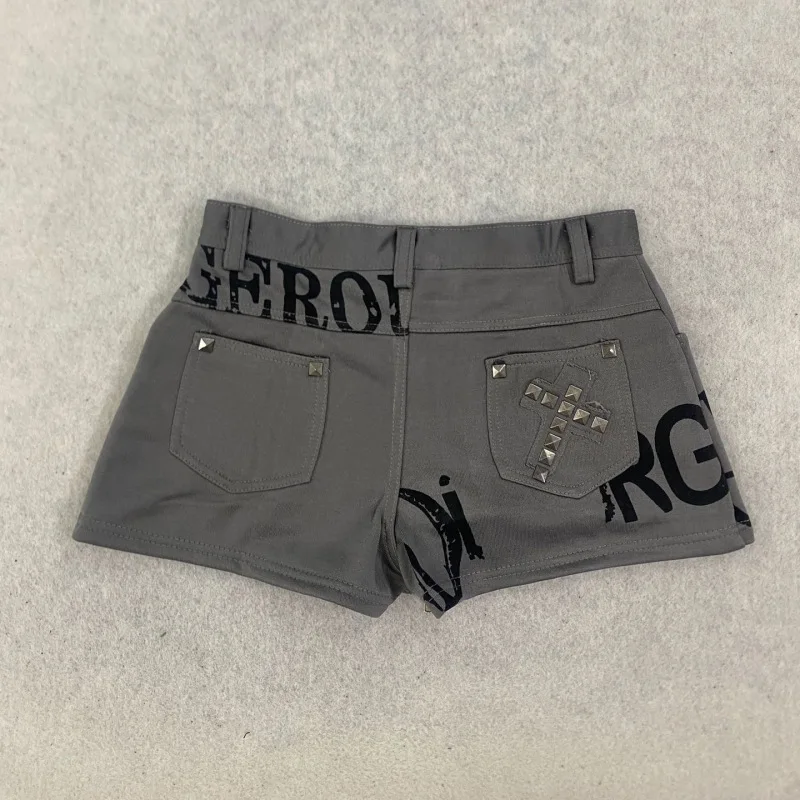 summer gothic punk style personality versatile slim mini shorts Millennium subculture Y2k retro sexy spicygirl style mini shorts
