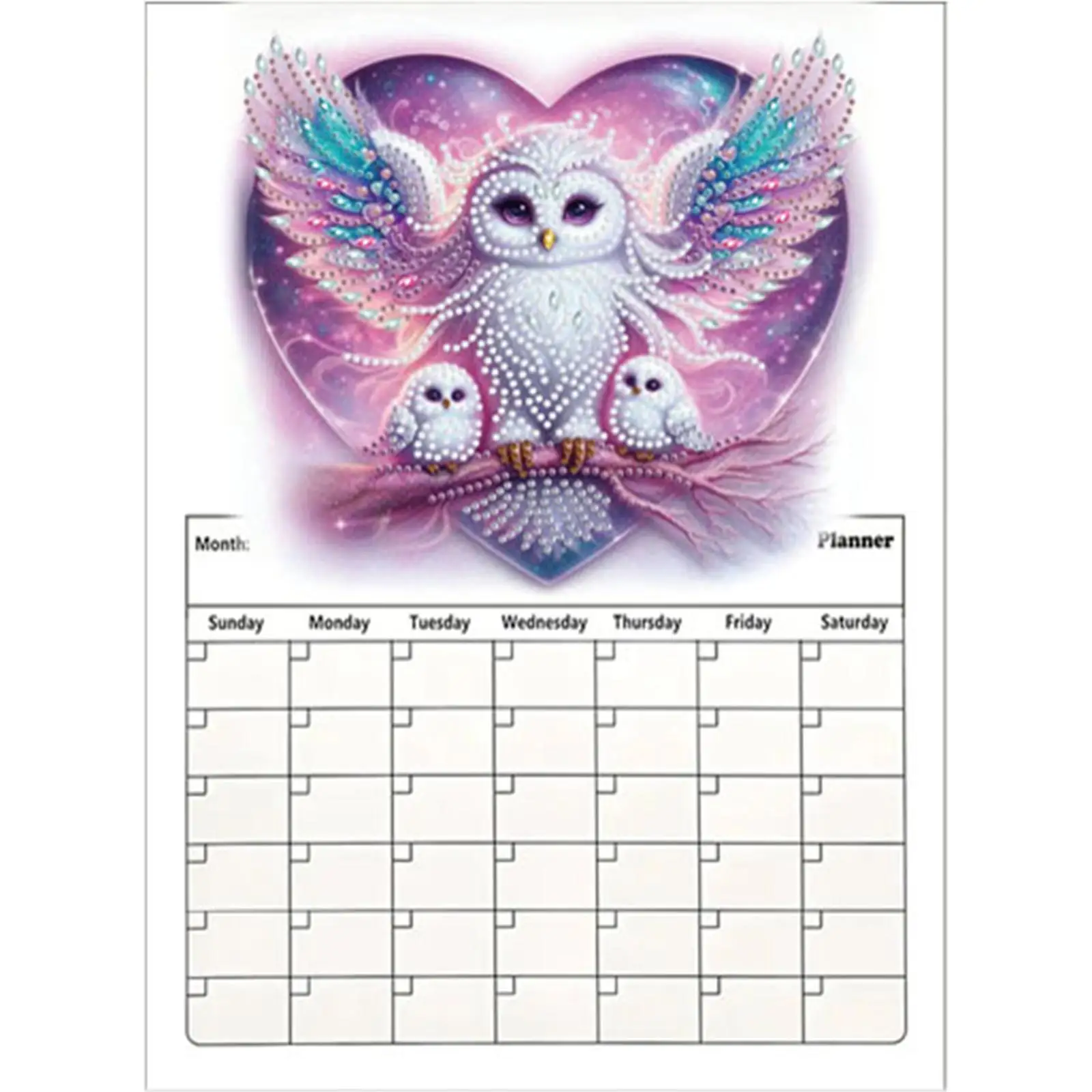 

Специальная форма, изысканный узор, алмазная живопись, магнитный календарь на холодильник, 5D DIY, алмазное искусство, ежемесячный планировщик для офисного декора