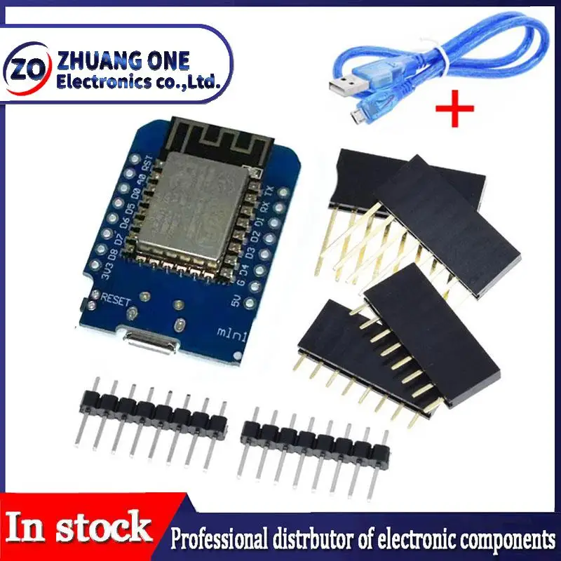 미니 와이파이 개발 보드 핀 포함, ESP8266 ESP-12 ESP-12F CH340G CH340 V2 USB WeMos D1 미니 NodeMCU Lua IOT 보드, 3.3V