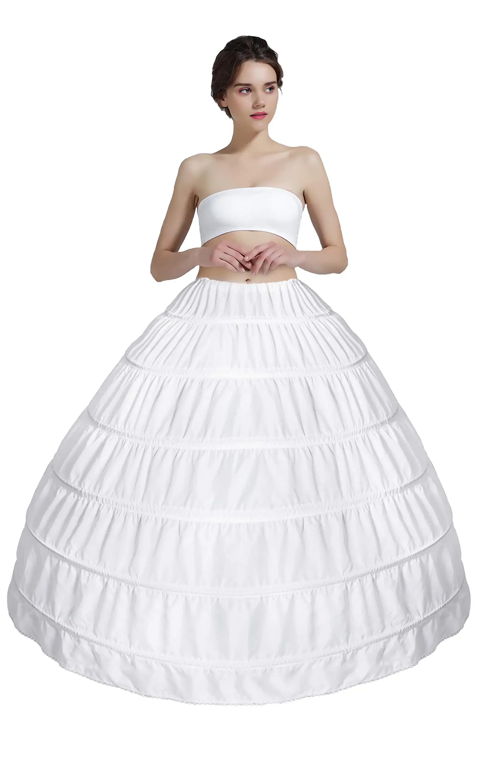 Full A-Line 6 Hoop boden langes Brautkleid Custom Gown Slip Petticoat