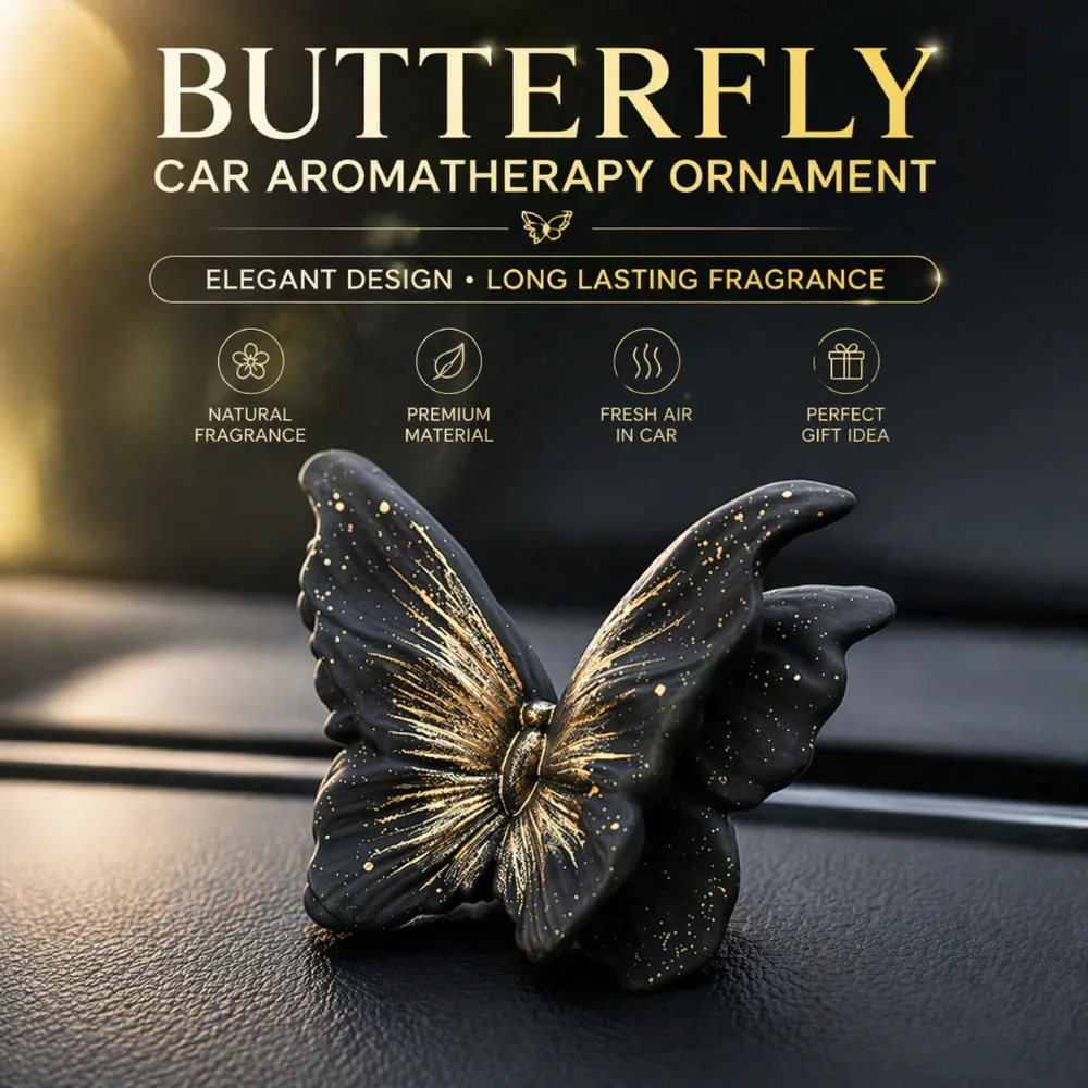

Black Butterfly Car Aromatherapy For Universal Dashboard Decoration Interior Diffuser Stone Gift Auto Accessories Luxury Stylish