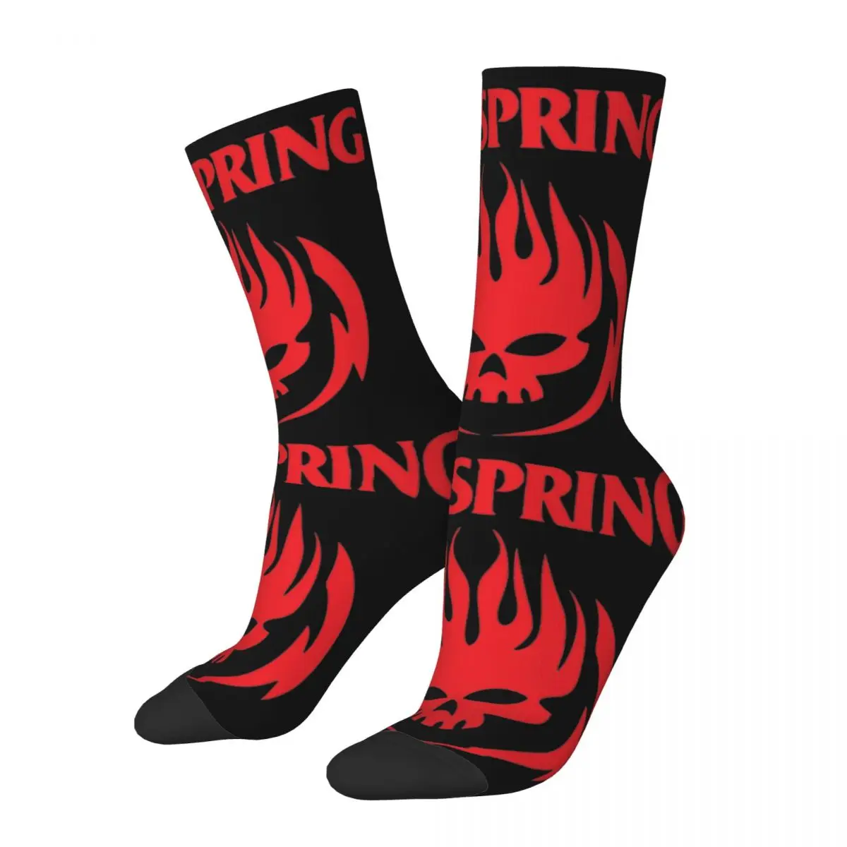 

Fashion Men Socks Harajuku The Offspring Flaming Skull On Circle Sock High Quality Women's Stockings Spring Summer Autumn Winter