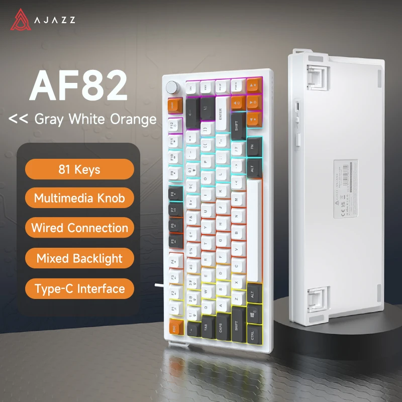 アオアシ　セット New Ajazz AF82 80 Keys Full-color RGB Wired Mixed Light, Wireless