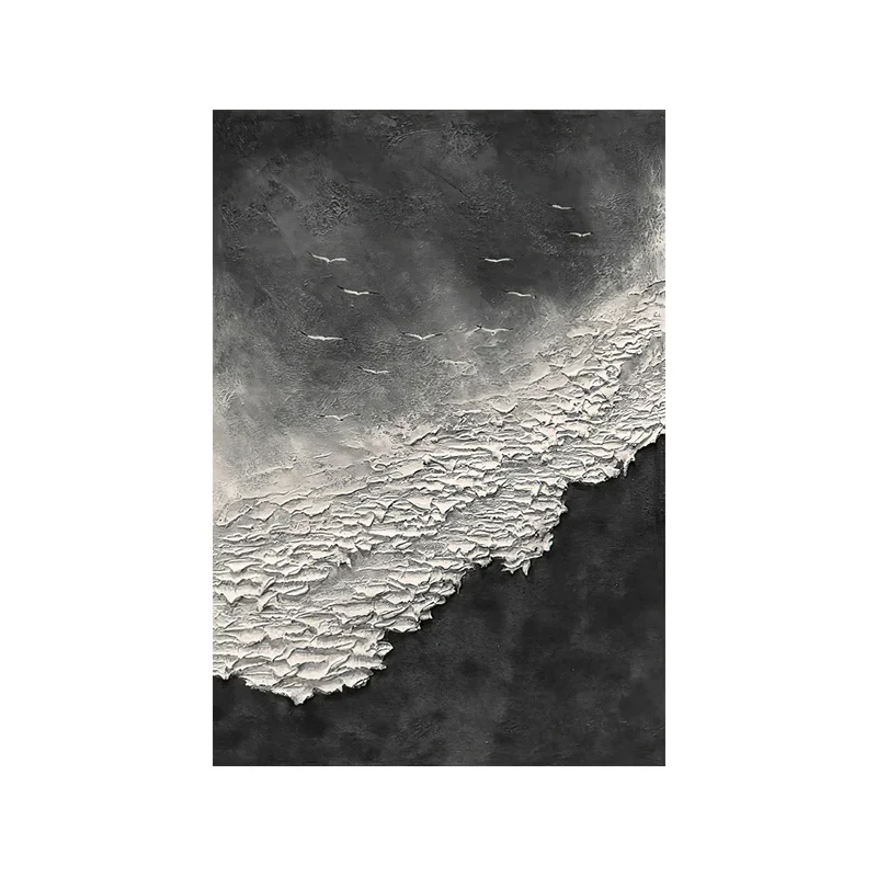 

Modern simplicity, decorative painting Italian minimalist black and white gray hanging painting, entrance corridor mural