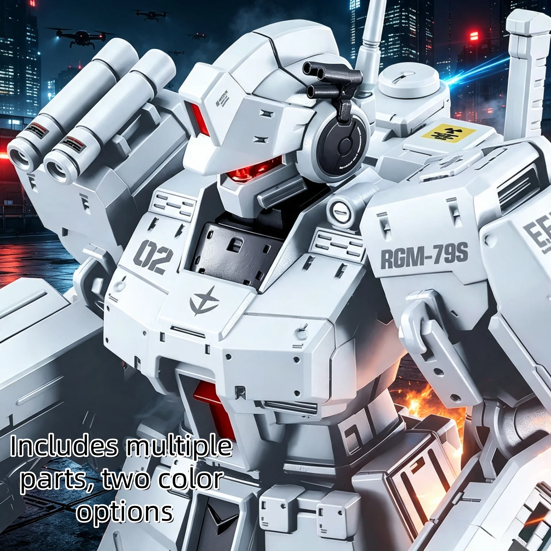 Articulated Mecha Building Model,2‑Color Sprue Parts,Home Decor Collectible Ornament,Festival Gift Kit,No Stand Included