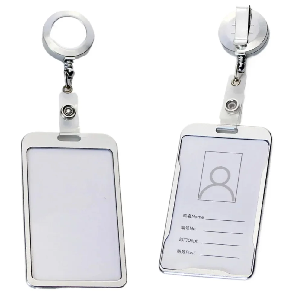 

Metal ID Card Holder ID Badge Holder Lanyard Business Exhibition Identificate Shell Strap Office School Entrance Case Badge Clip
