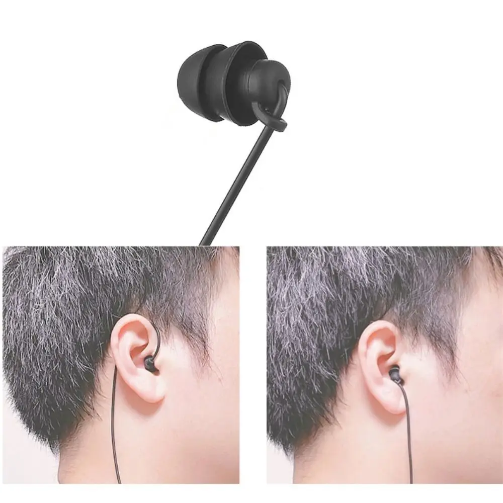 

In Ear Single Side Earphone Heavy Bass Wired Headset 3.5mm Spring Earphones Flexible Cable Lightweight Single Headphones