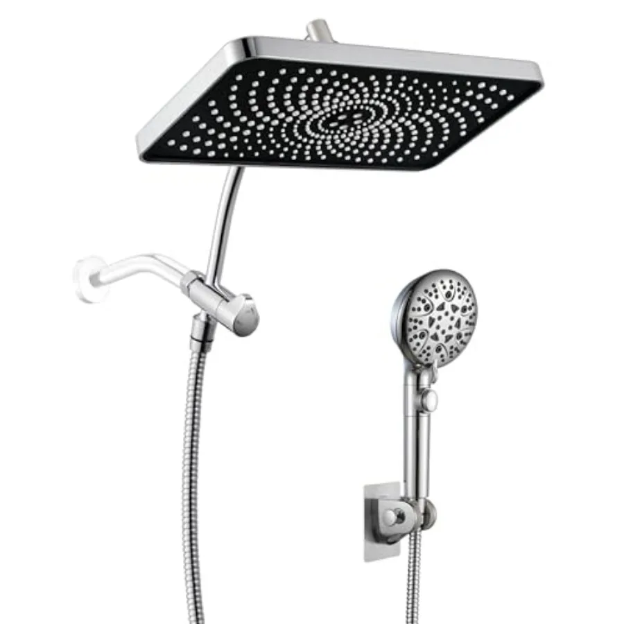 

Rain Shower Heads with Handheld Spray Combo, Fixed Showerheadand8-Mode Handheld Shower Head with 79 Inch Extra-long Stainless S
