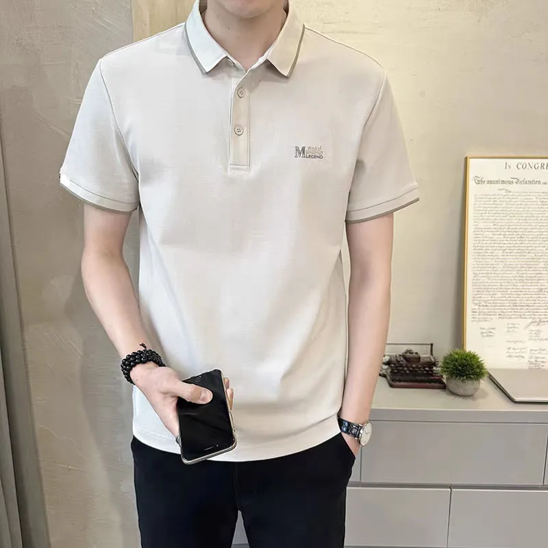 

Trendy Men's Short Sleeve Polo Shirt Summer 2026 New Slim Fit Casual T-Shirt with Classic Collar Design