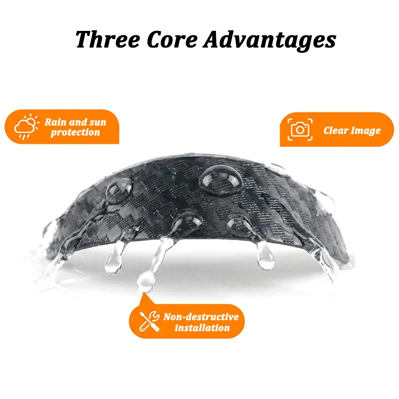 Self-adhesive Car Reversing Camera Rain Cover Waterproof Protective Car Camera Cover in-vehicle Camera Sun Shade Rain Shield view 5