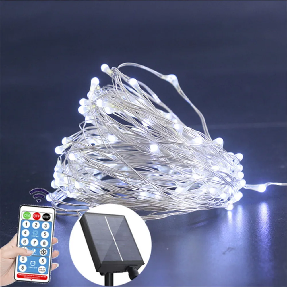 

500 LED Solar Power Fairy String 52m DIY Colorful Lights 8 Modes Christmas Lights Outdoor Wire Lamp Xmas Lighting Party Supplies