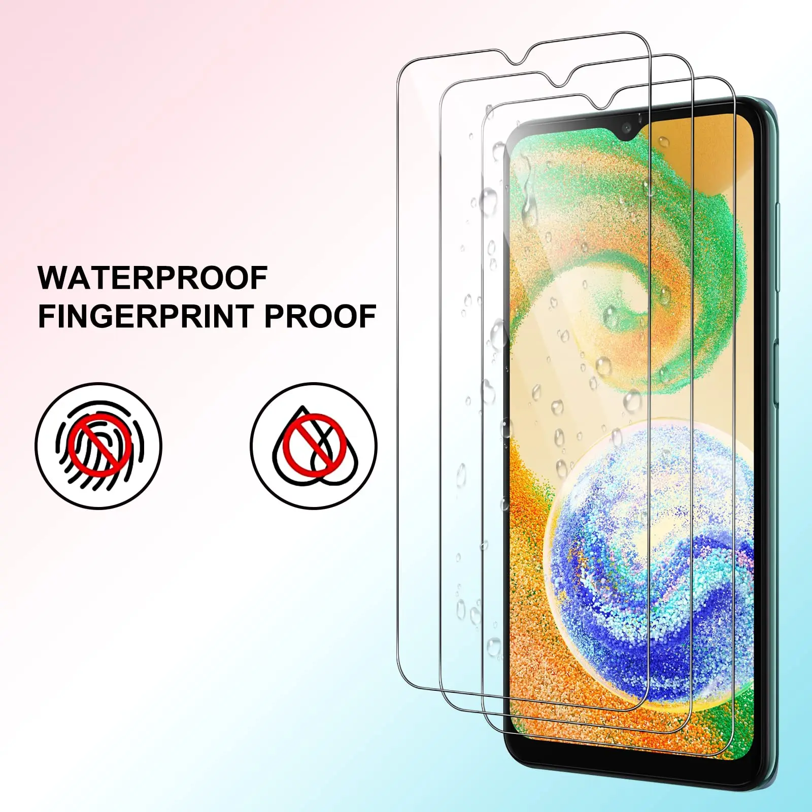 Protector de pantalla para Galaxy A04, A04s, A04e, Samsung, cristal templado HD, 9H, antiarañazos funda transparente, de aluminio alto