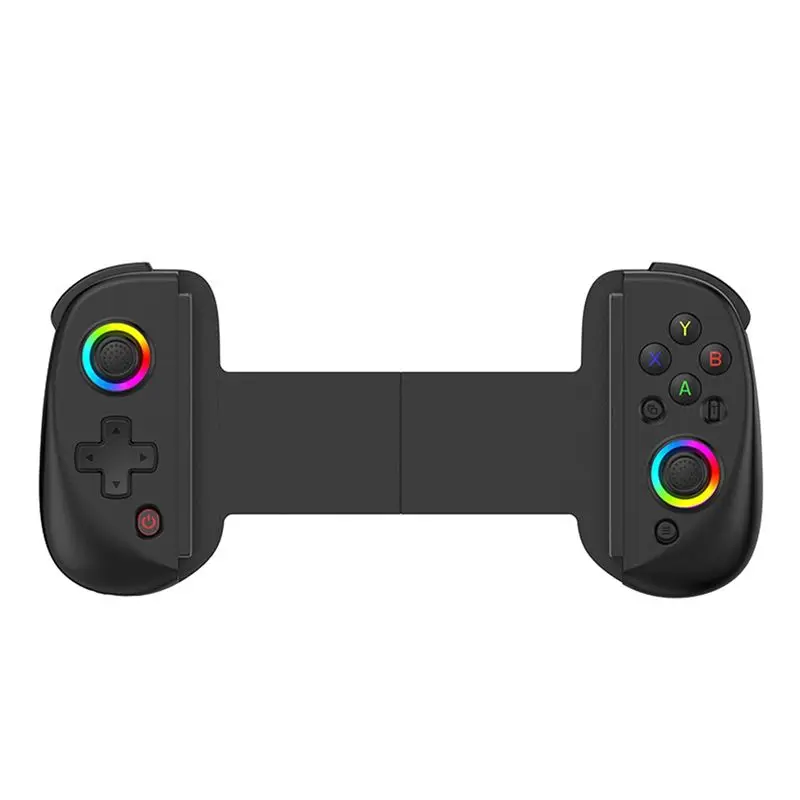 Y44A Bluetooth Game Controller for PS3 for PS4 Switch PC Android iOS Telescopic Stretch Handle RGB Light Hall Effect Black