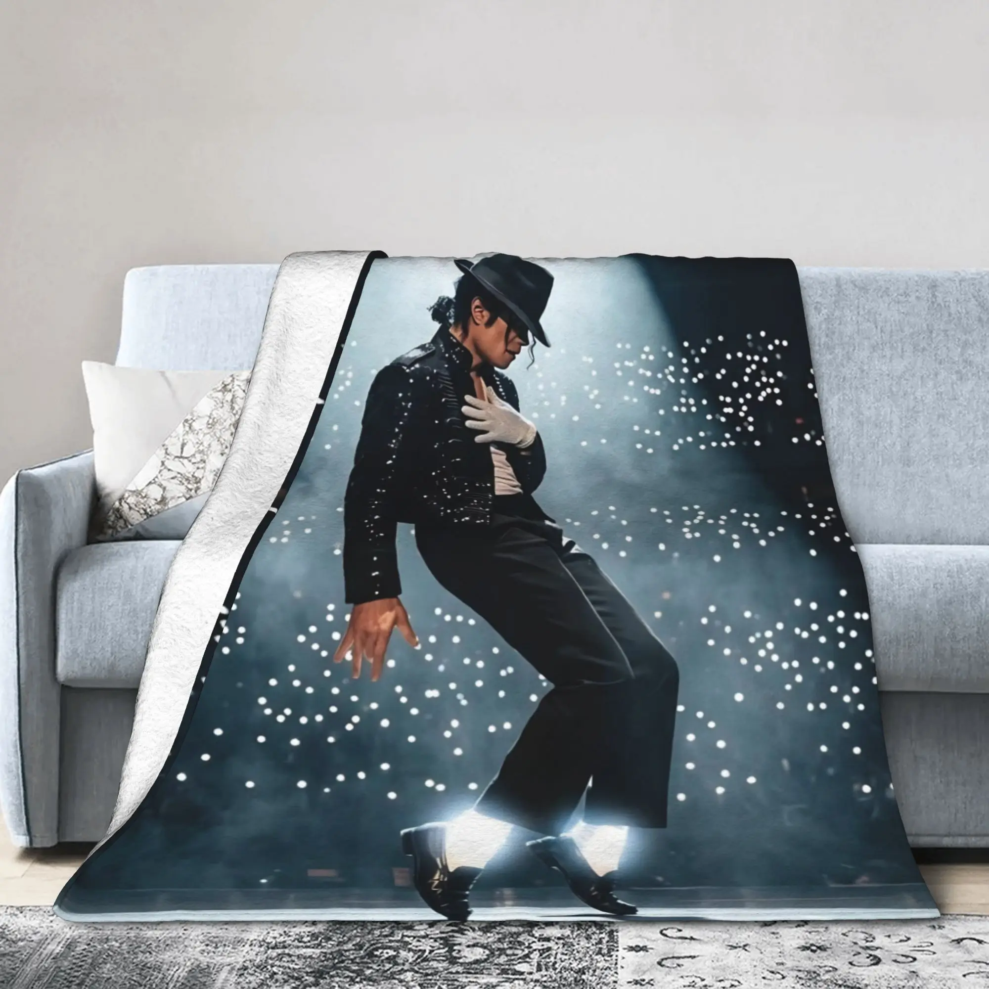 Michaels Jacksons Pop King Music 80s Flannel Blankets  Fashion Throw Blanket for Home Hotel Sofa  200x150cm Quilt