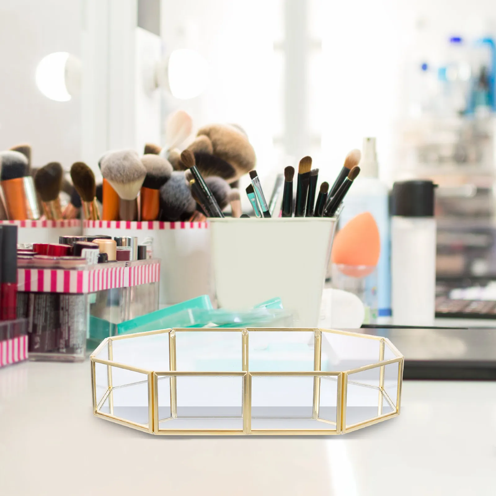 

1Pcs Elegant Glass Jewelry Box Organizer Case with Large Capacity for Rings Earrings Home Decor Display Gift Jewelry Tray