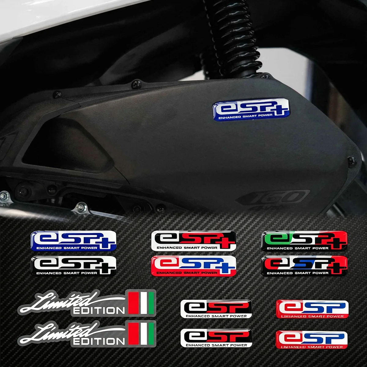 For PCX150 PCX160 ADV Beat Fi Click Vario 3D Epoxy Resin Stickers Moto Body Side ESP Logo Emblem Decals Motorcycle Accessories