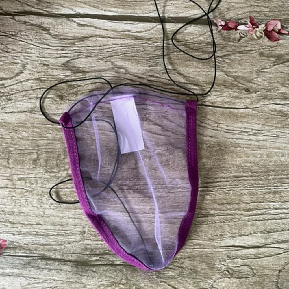 Mens Sexy Lace Up Lingerie Gay Sissy Pouch Panties G-String Sheer Ultra-thin Bikini Thongs Low Rise Briefs Underwear Knickers