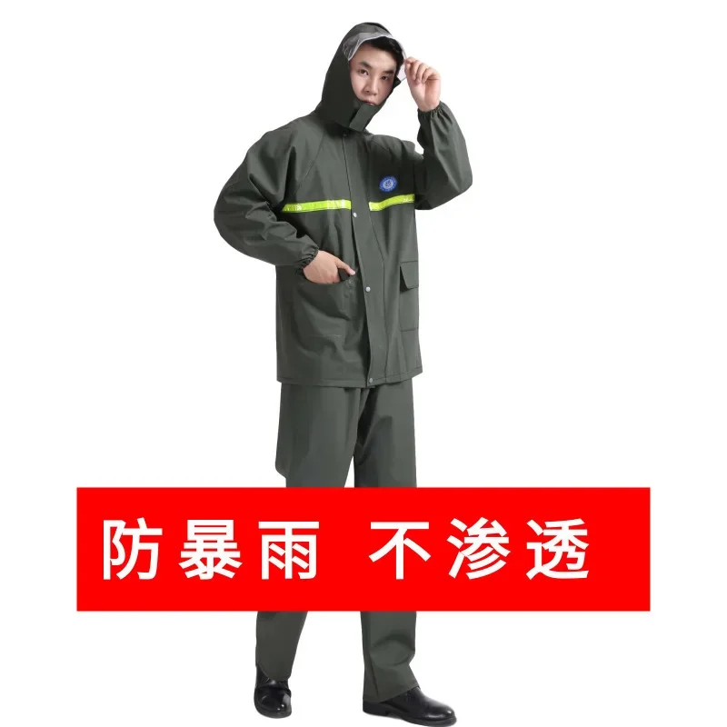 Imagem -04 - Conjunto Raincoat Split Espesso para Adultos Rainpants de Tecido Tricotado Proteção Trabalhista no Local de Trabalho Ciclismo e Veículo Elétrico