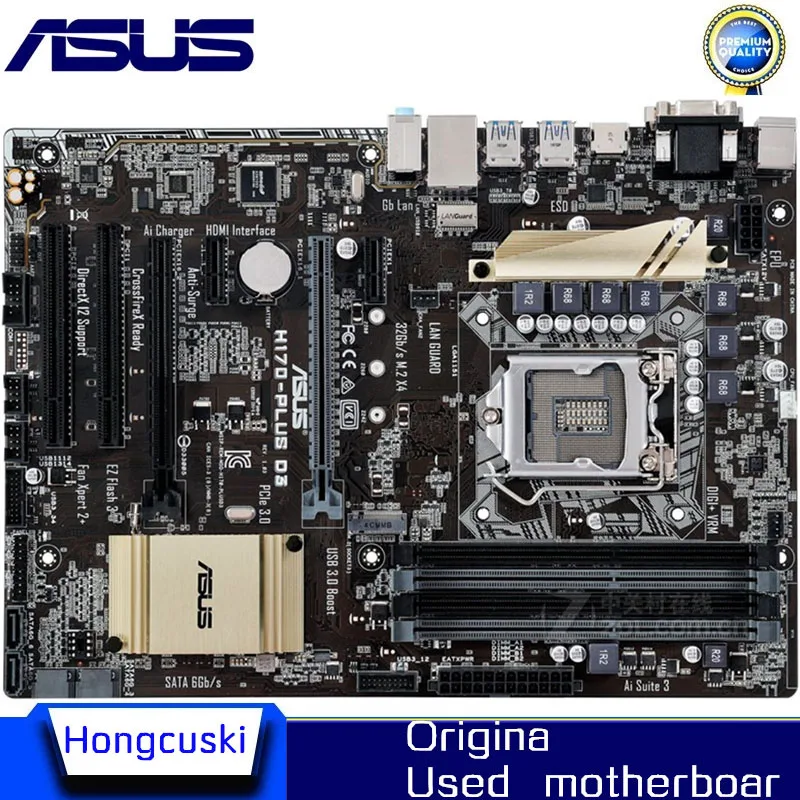 

Для ASUS H170-PLUS D3 б/у оригинальная материнская плата с разъемом LGA 1151 DDR3 32 ГБ H170 настольная материнская плата