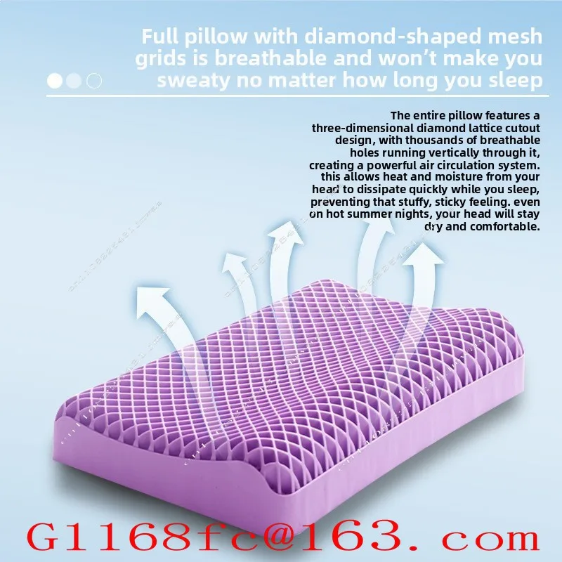 Summer TPE Pillow Deep Sleep Cervical Spine Help Sleep No Pressure Pillow Grid Breathable Cold Wave Fruit Gel Pillow Core
